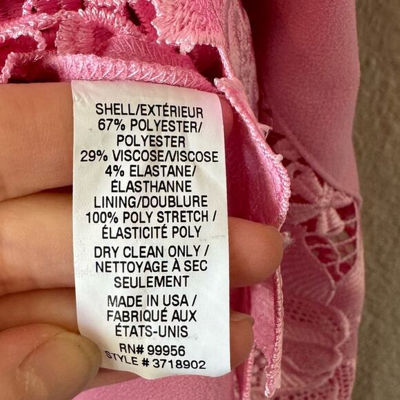 Shoshanna Pink Fit & Flare Crocheted Hem A Line Dress Size 8 - Picture 8 of 9